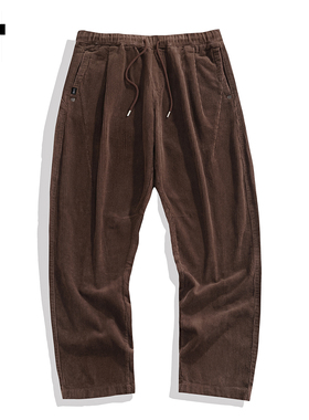 it :5cm/FIVECM复古抽绳灯芯绒宽松弯刀裤男款2025秋冬休闲裤长裤