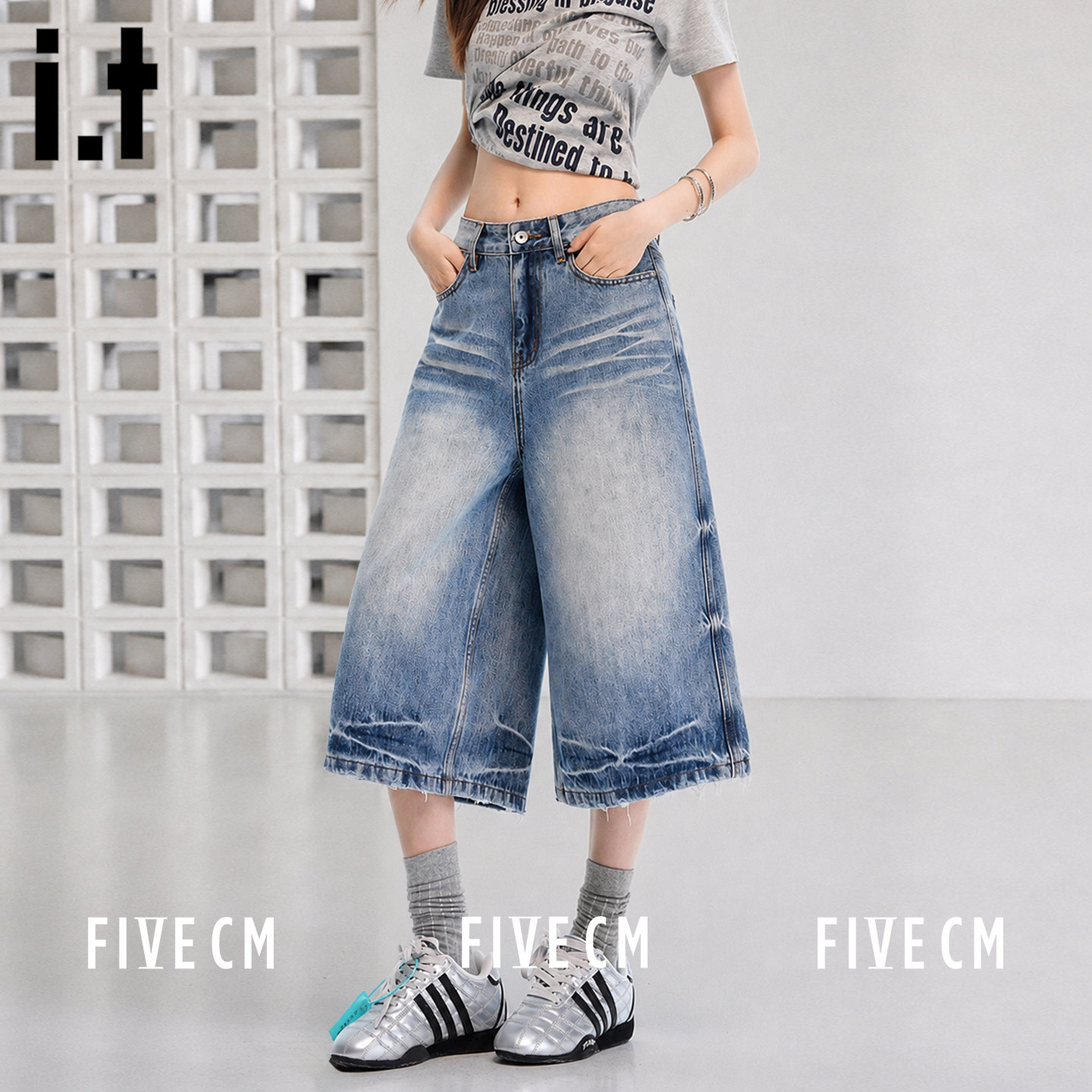 itFIVECM夏季牛仔七分裤