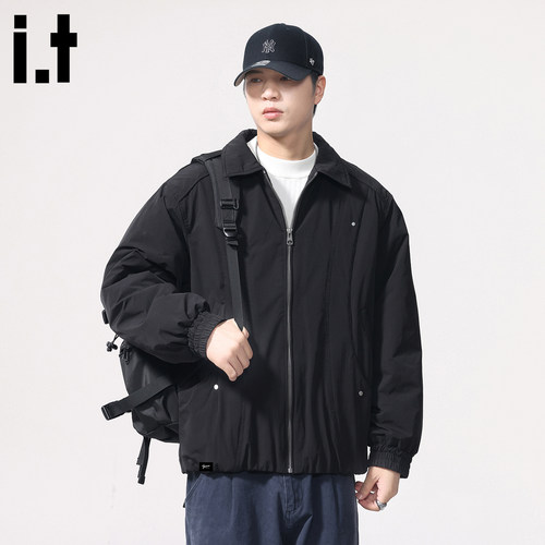 it5cm黑色高级感棉服外套