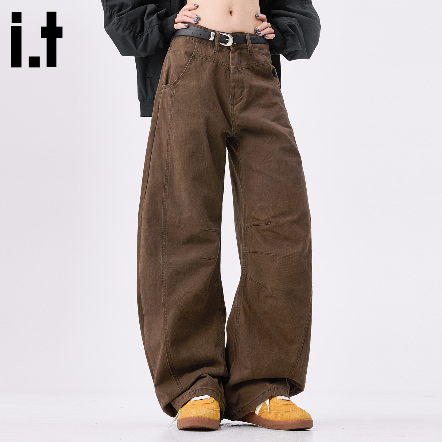 it :5cm/FIVECM高街休闲宽松阔腿牛仔裤男女款2026新款春夏工装裤