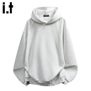 2025秋冬季 FIVECM连帽重磅套头卫衣男士 宽松百搭拼接外套 5cm