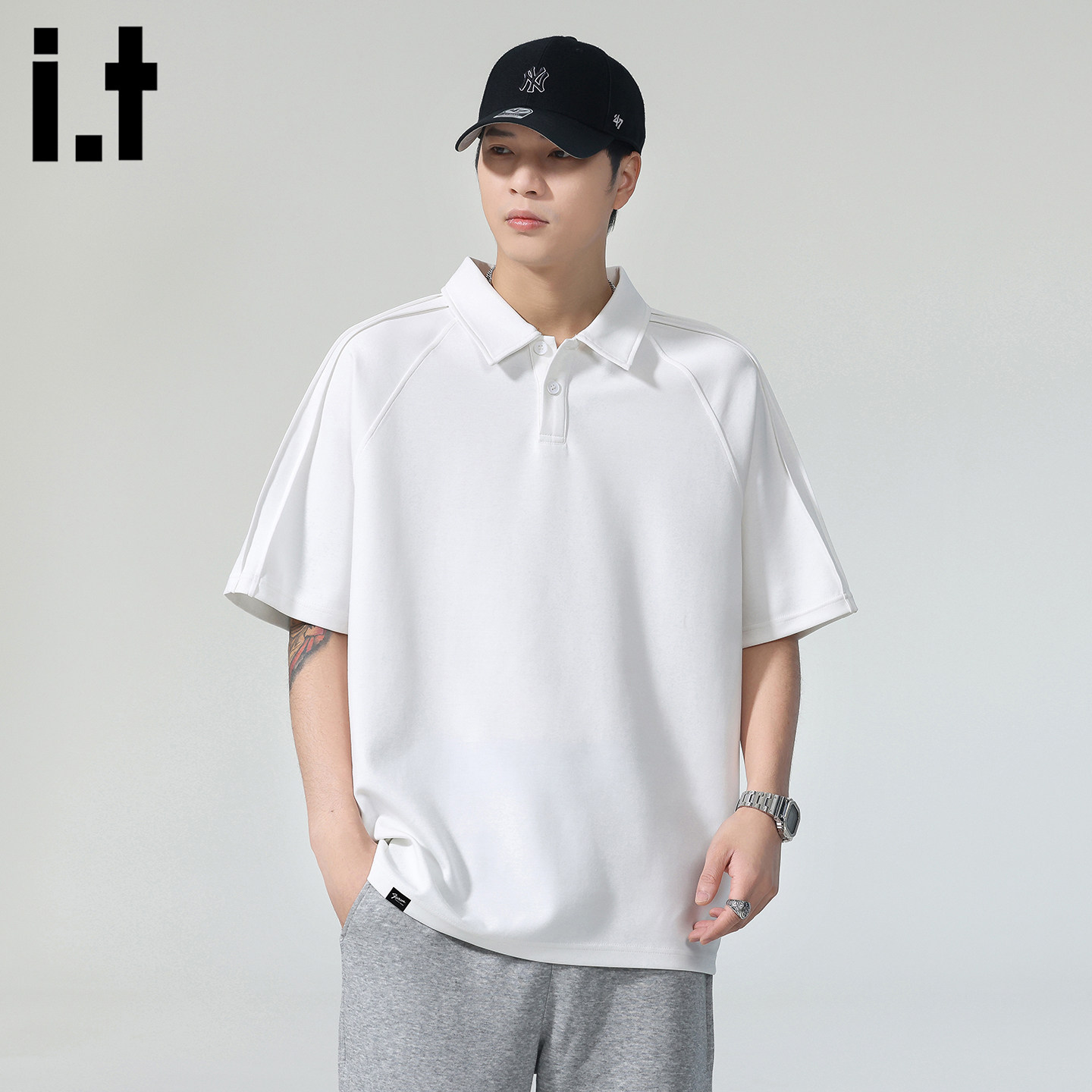 it :5cm/FIVECM美式polo衫短袖t恤男潮牌夏季新款翻领体恤上衣服