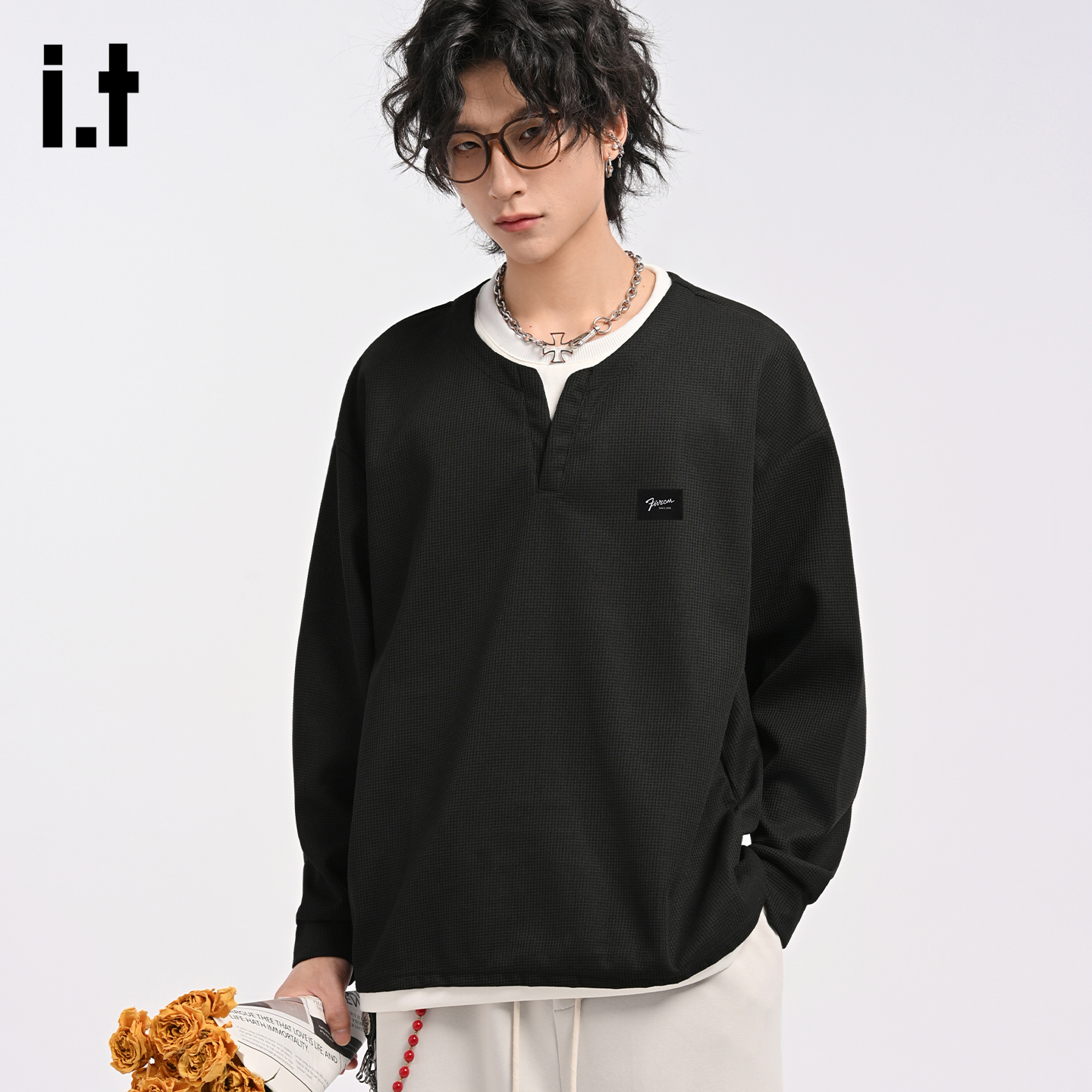 it5cm/FIVE春秋宽松慵懒上衣男