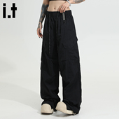 5cm 裤 FIVECM黑色户外抽绳伞兵裤 休闲裤 机能工装 男女夏季 美式