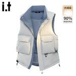 it :5cm/FIVECM美式撞色立领大口袋羽绒马甲男女2025冬季鸭绒坎肩