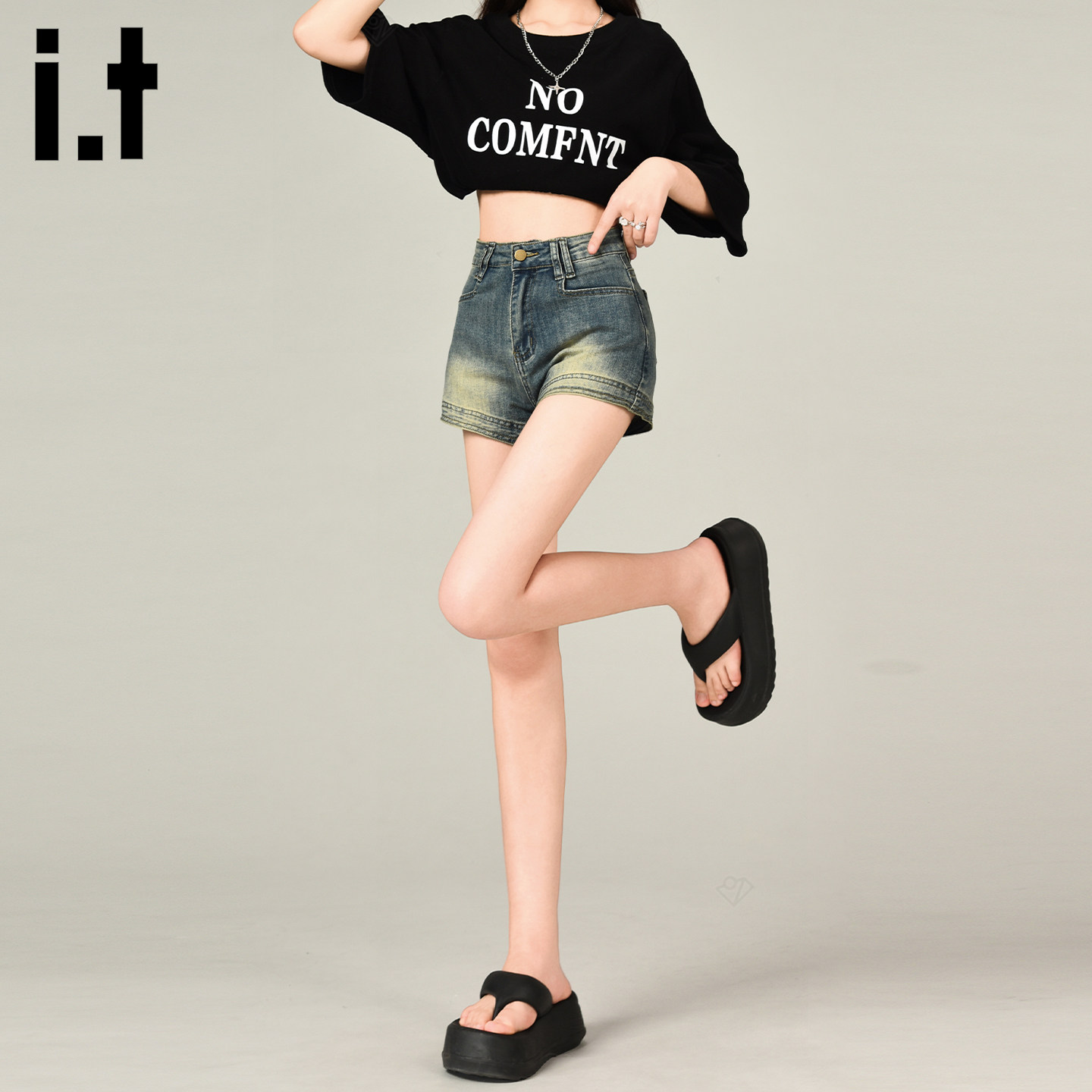 itFIVECM牛仔短裤女夏日2026新款