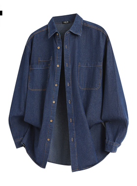 it :5cm/FIVECM时尚牛仔衬衫男女款春秋潮牌宽松休闲衬衣外套上衣