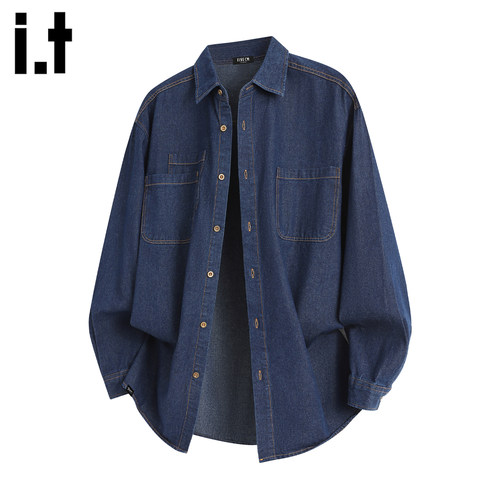 时尚牛仔衬衫男女款春秋