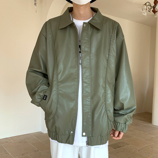 it :5cm/FIVECM皮衣外套男款2026新款春季美式高街纯色痞帅皮夹克