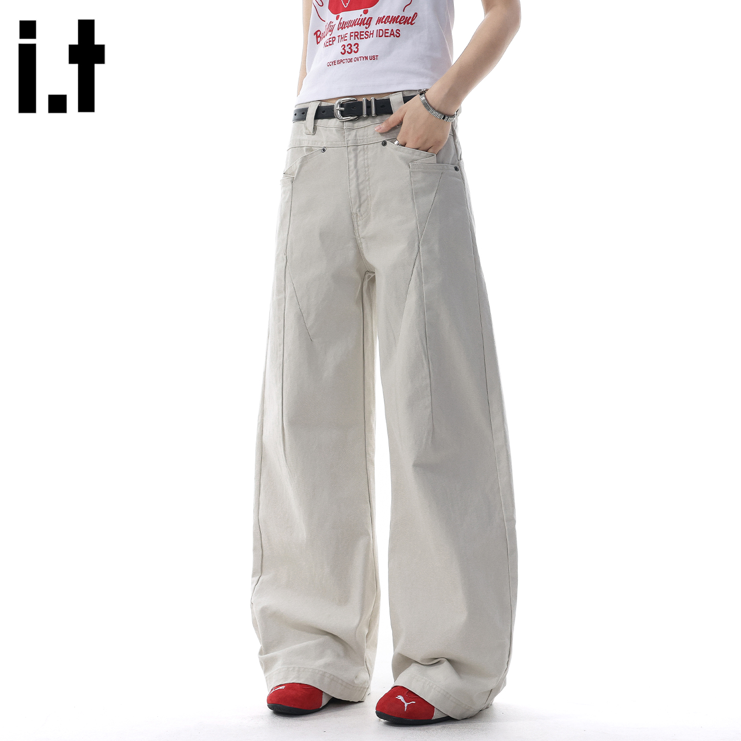 IT'S5cm美式高街时尚阔腿裤