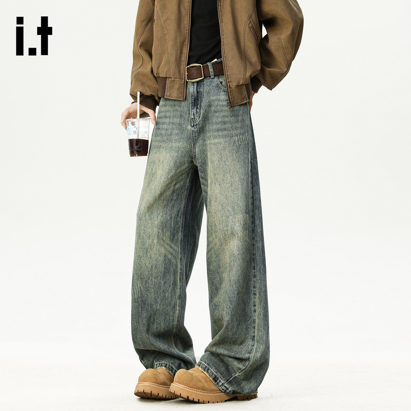 it :5cm/FIVECM美式cleanfit阔腿牛仔裤男春季水洗百搭宽松直筒裤,男装,休闲裤,淘宝优惠券,粉丝福利购,淘宝优惠卷