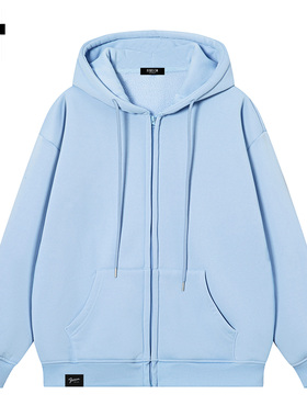 it :5cm/FIVECM天蓝色卫衣男女同款春季潮流开衫百搭保暖拉链外套