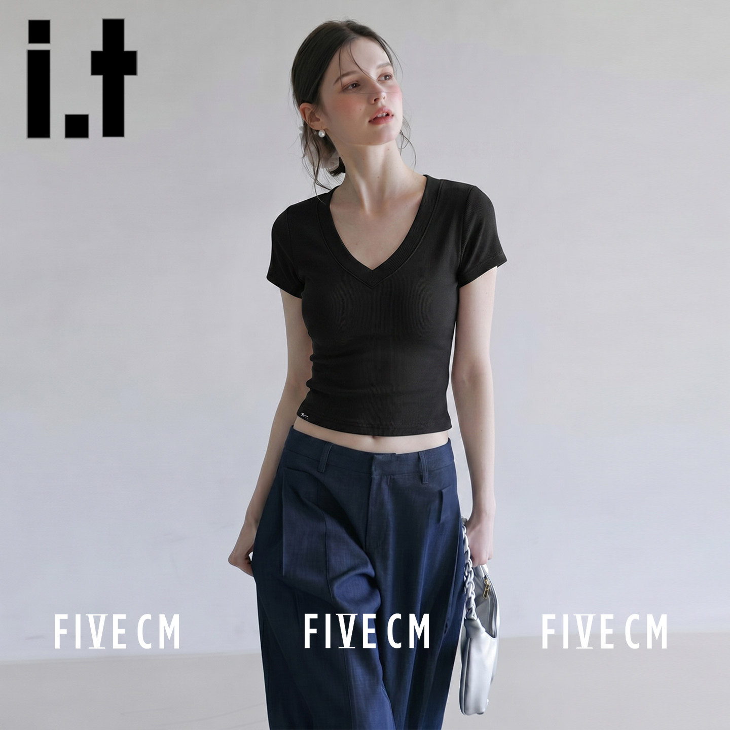 itFIVECM夏季休闲修身女士短袖