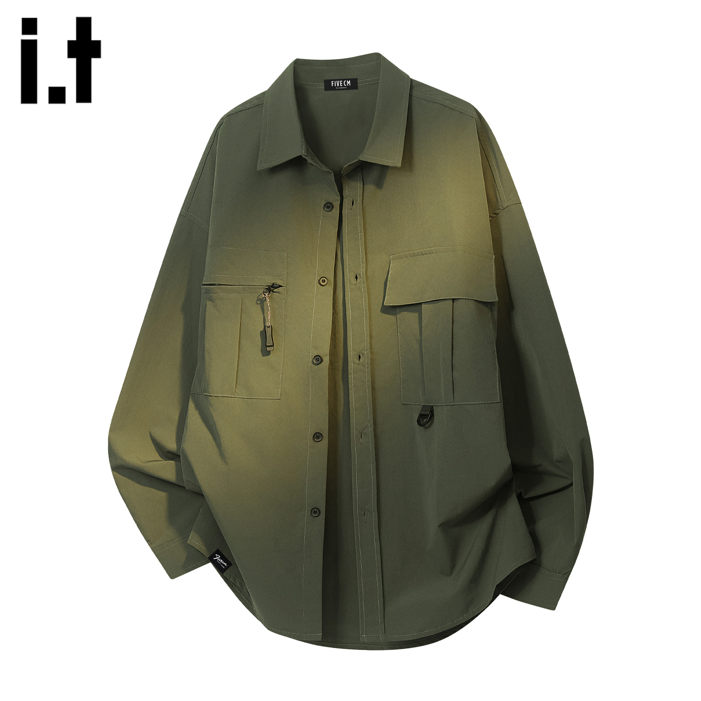 IT'S5cm美式军绿长袖工装衬衫