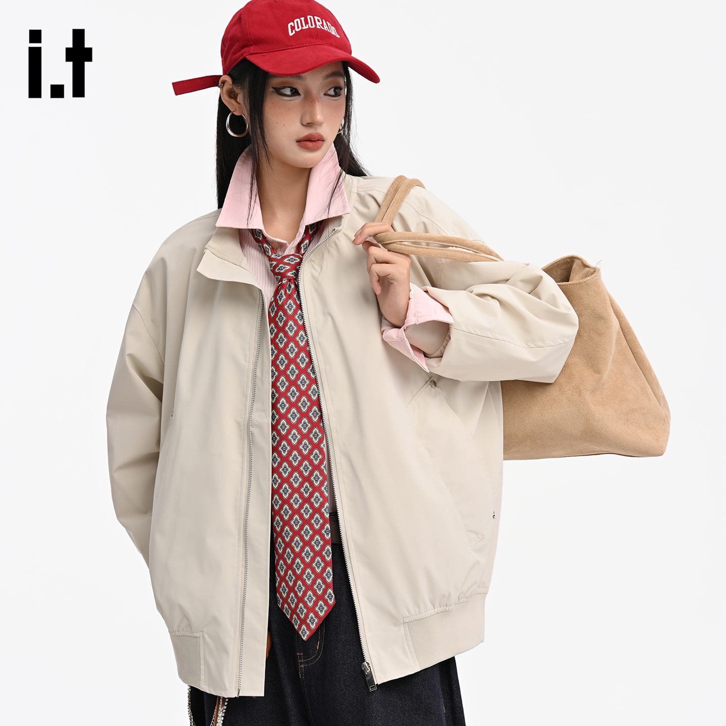 it :5cm/FIVECM2025工装休闲飞行夹克男女同款秋冬季宽松外套