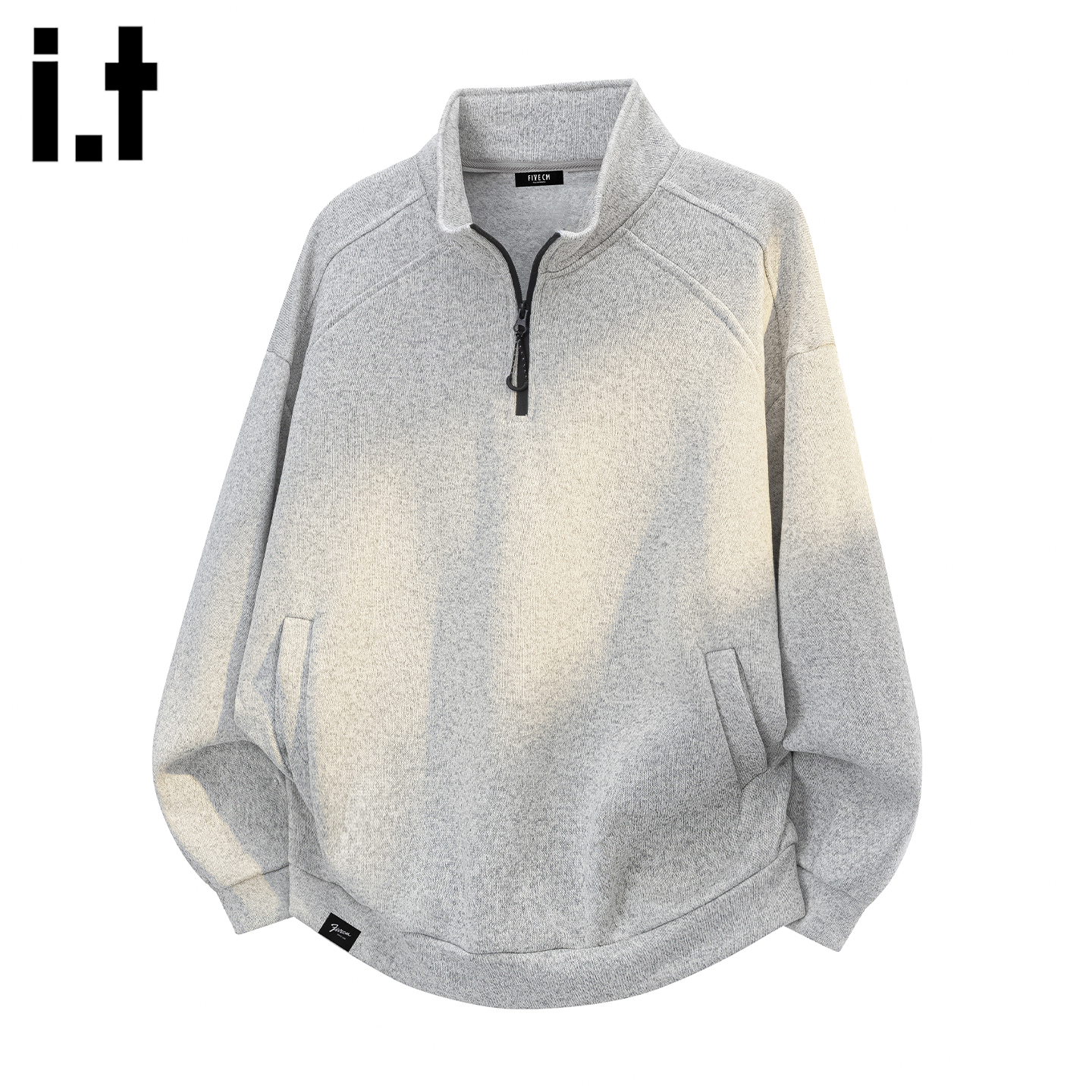 美式潮牌半拉链立领卫衣男士