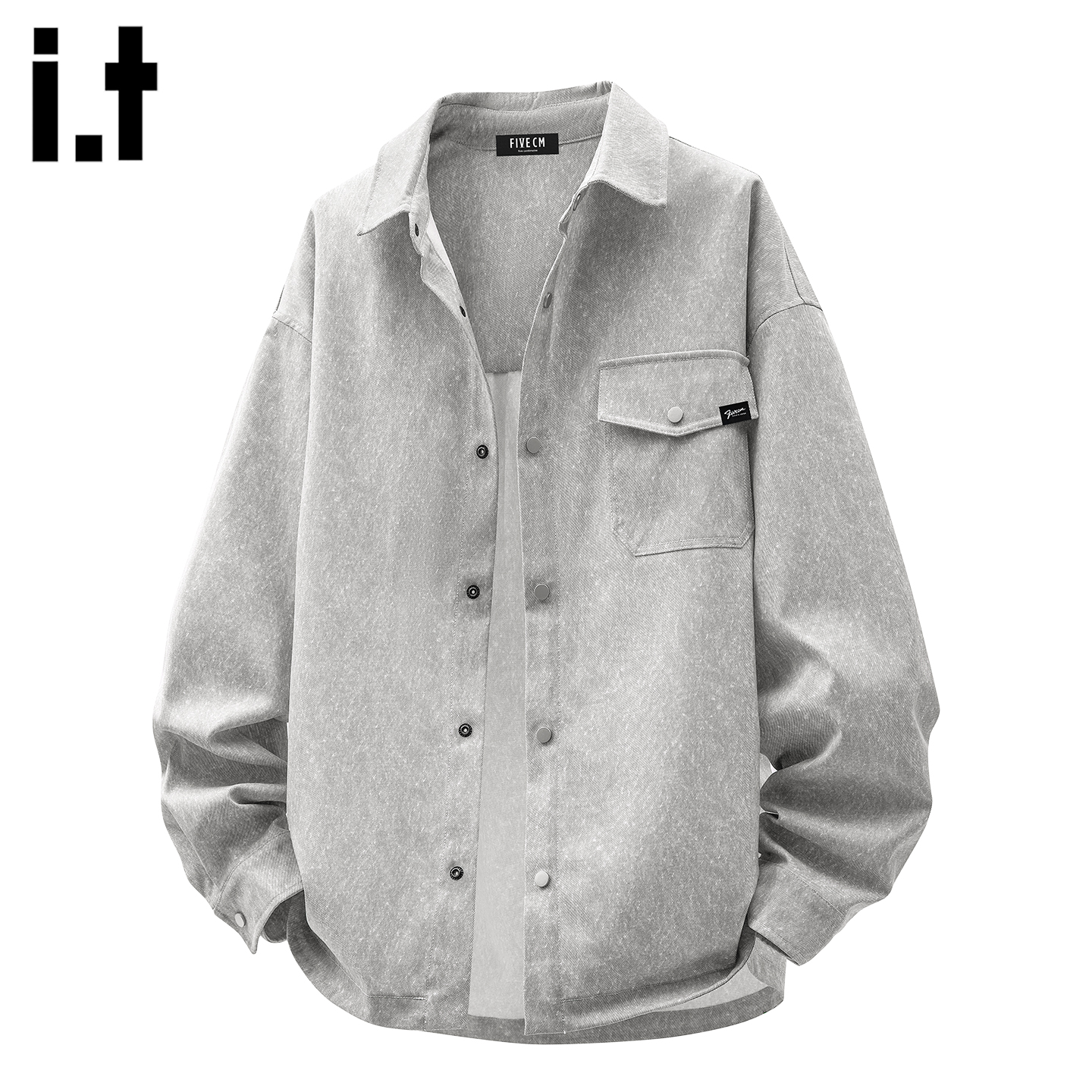 美式复古潮流开衫翻领衬衫