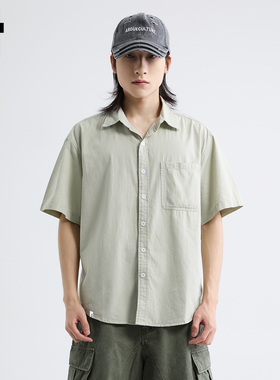 it :5cm/FIVECM男士绿色长袖衬衫男款2025新款夏季宽松高级感上衣