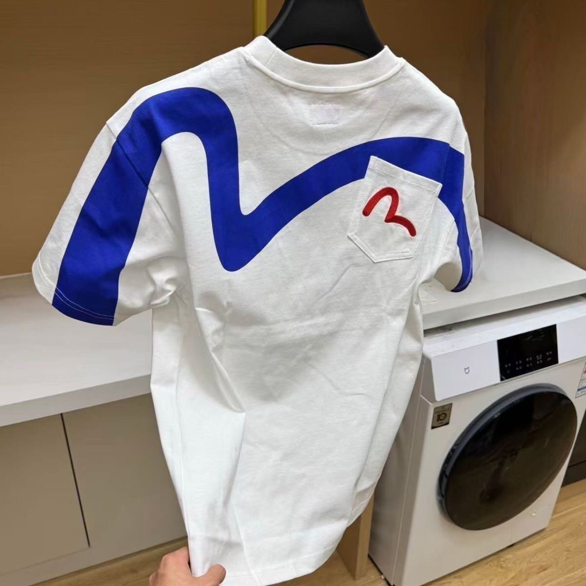 夏季新款潮牌大M口袋短袖网红同款潮流拼色T恤男女百搭休闲半袖潮