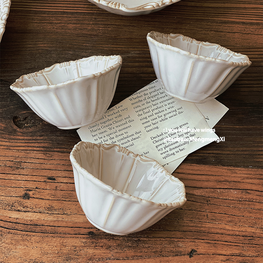 复古ins新古典陶瓷米饭碗家用高级感2024新款5寸釉下彩鱼盘菜盘勺