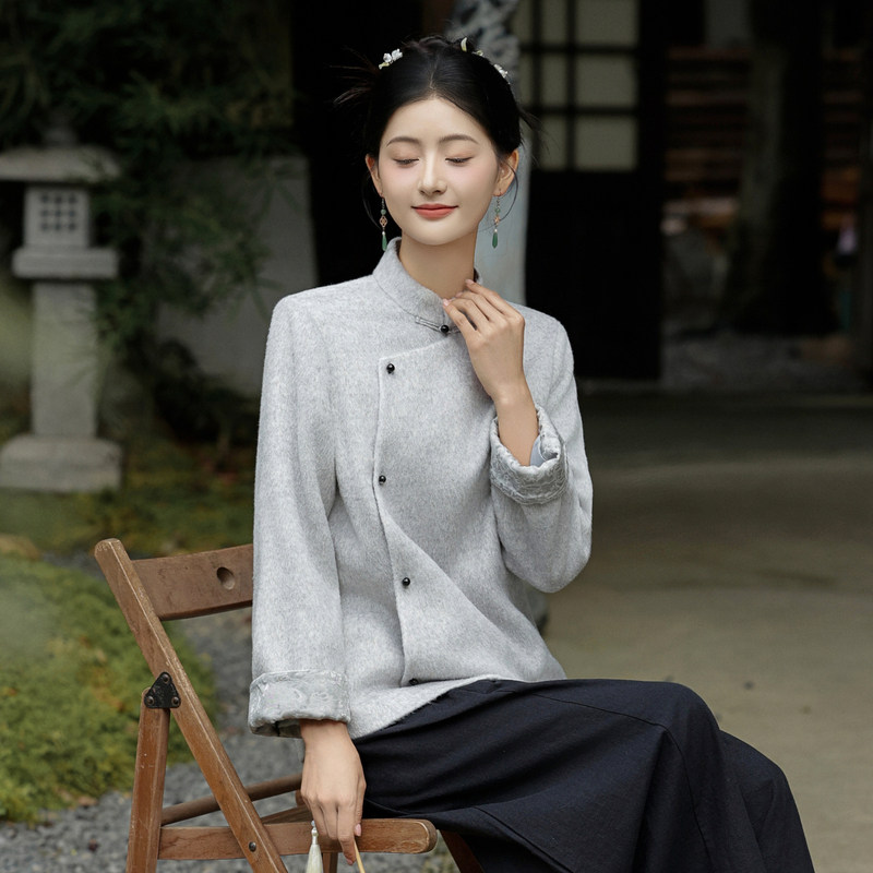 秋冬茶服禅意佛系女装居士服茶艺师工作服中医馆养生馆素衣禅修服
