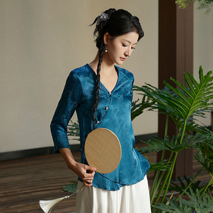 新中式国风女装2025新款茶服减龄秋款上班可以穿着的汉服日常禅服