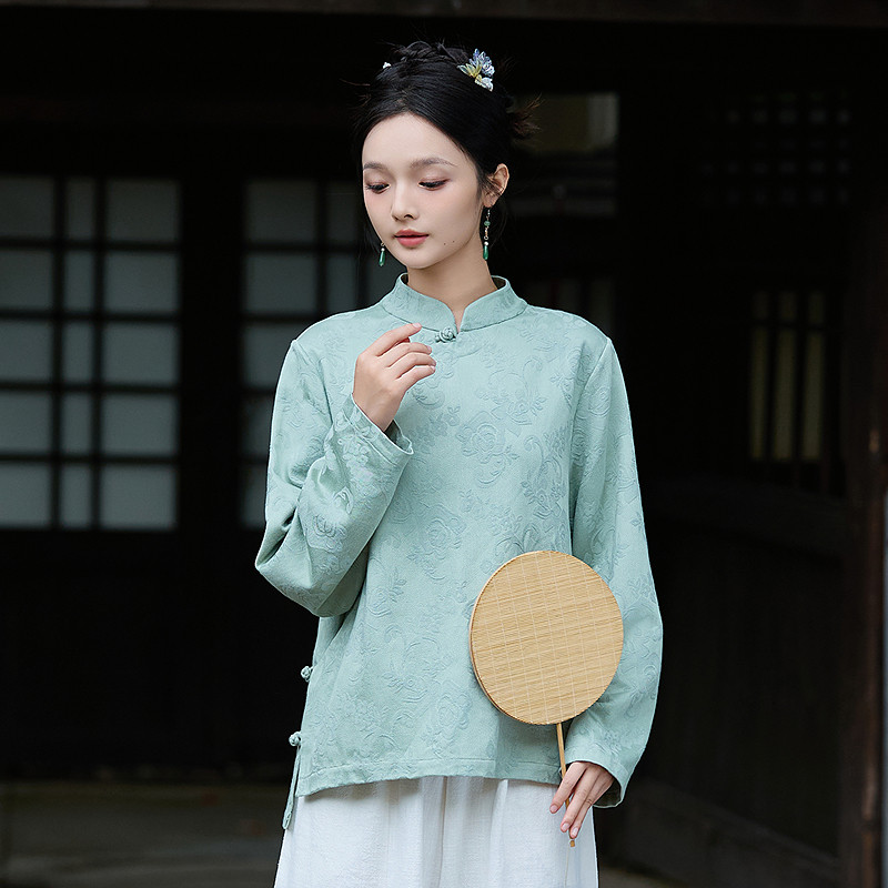 2026春新中式改良茶服上衣女图片