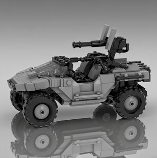 MOC积木HALO光环疣猪战车士官长小型军事科幻拼装模型桌面礼物