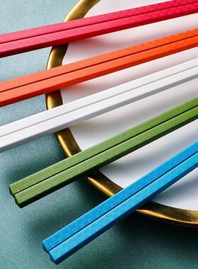 唐宗筷五彩家庭分食合金筷TK35-7173耐高温防滑防霉五色一人一色