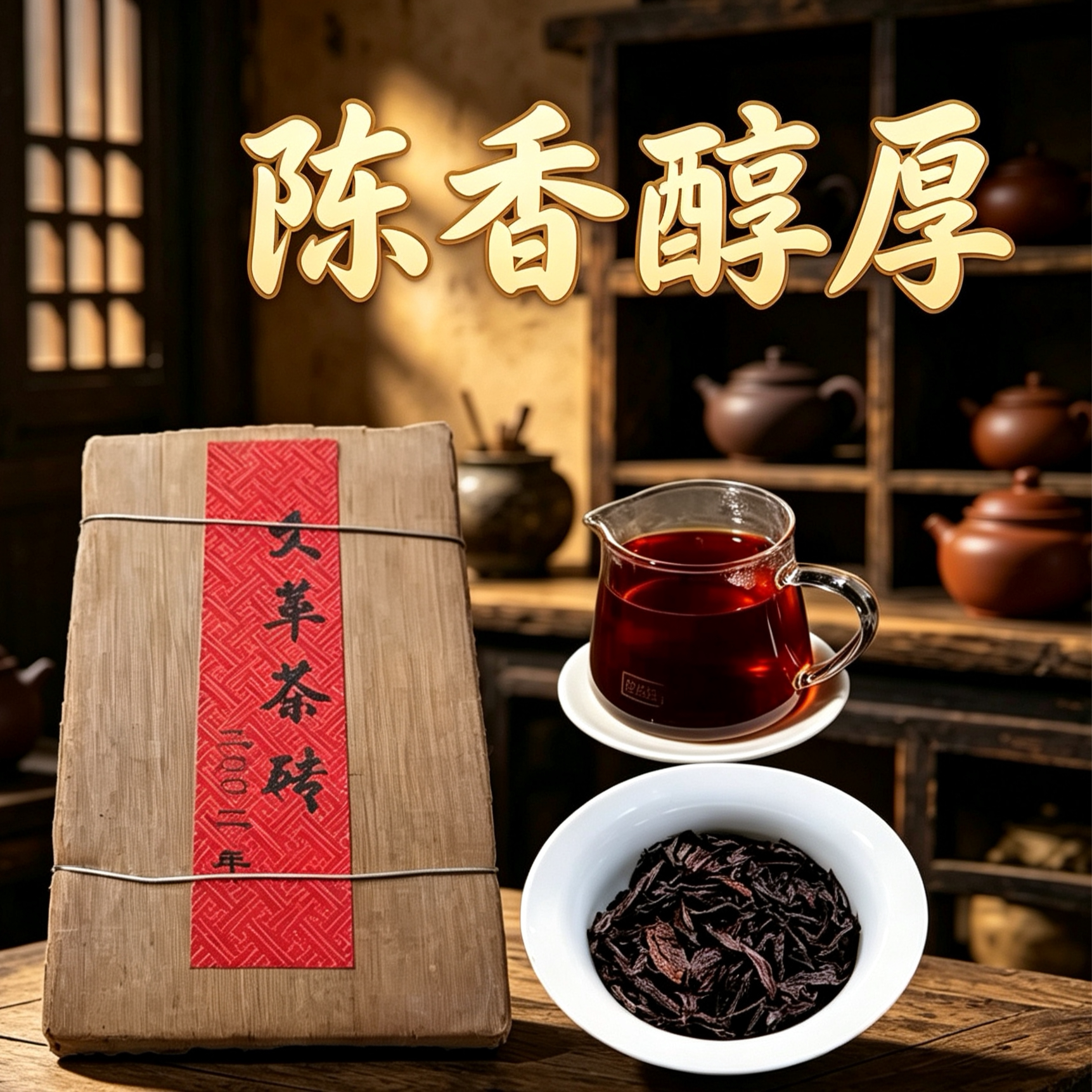 02年文革茶砖熟普老班章普洱茶熟茶饼茶云南古树拼配发酵特级陈香