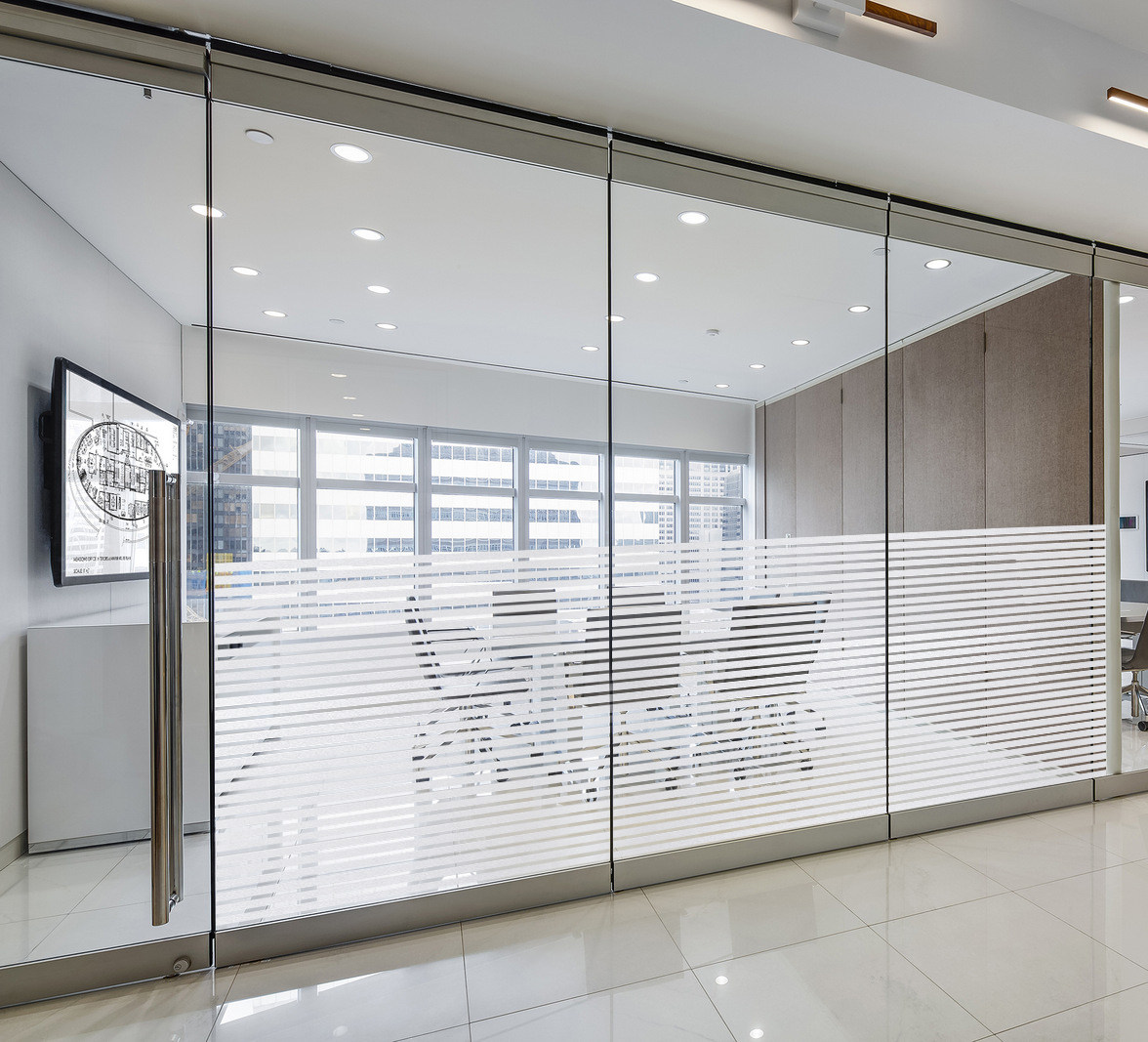 办公室玻璃贴膜半透明条纹移门隔断防撞静电免胶磨砂腰线窗户贴纸