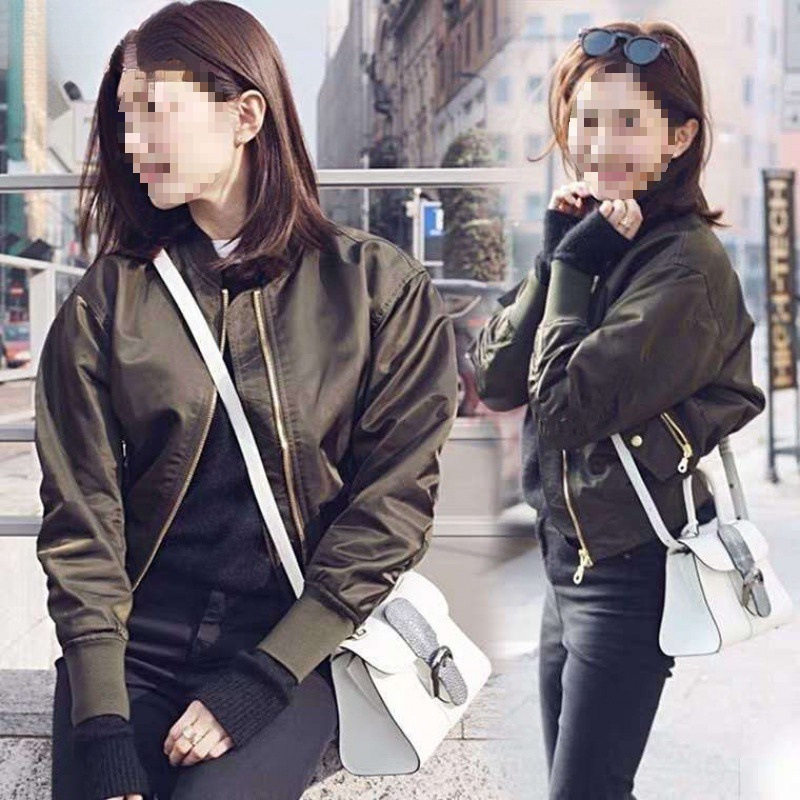 T1Q女士短外套秋冬小个子洋气加厚棒球服2024新款宽松百搭飞行员
