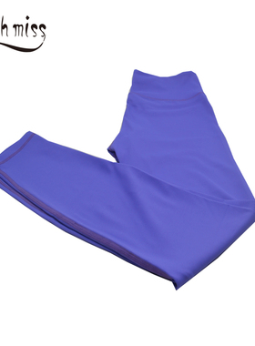 外贸瑜珈裤女  秋冬加厚蓝色跑步裤 速干运动裤 专业健身训练裤