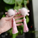 发夹儿童汉服唐装 好品质貂毛流苏新年款 配饰女童边夹发卡头饰 包邮