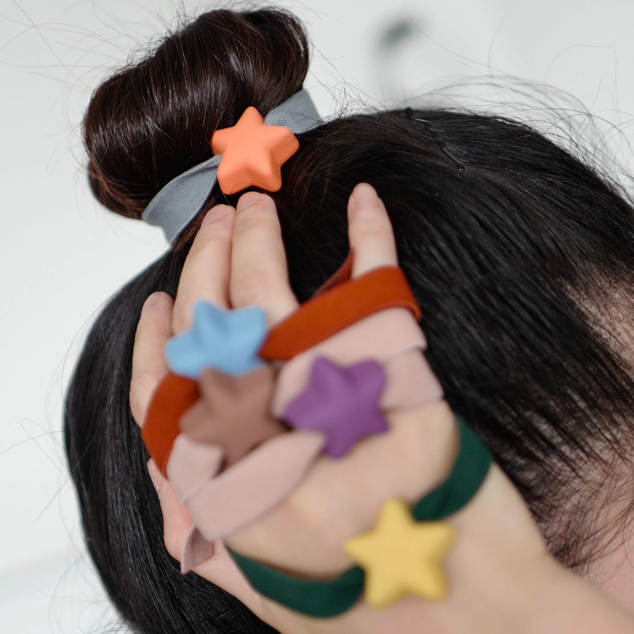 韩国儿童发饰品 泡芙星星发圈学生马尾扎亲子丸子头绳头饰宽皮筋,童装/婴儿装/亲子装,发饰,淘宝优惠券,粉丝福利购,淘宝优惠卷