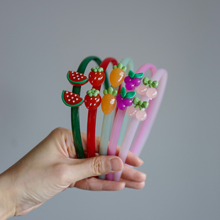 三只包邮 水果拉直不断儿童带齿头箍 小学生不夹头有齿防滑碎发箍