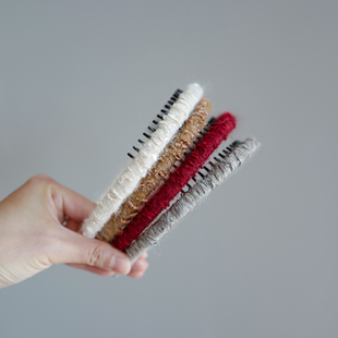 秋冬毛线纯色儿童带齿碎发箍学生有齿头箍刘海压发防滑长齿箍