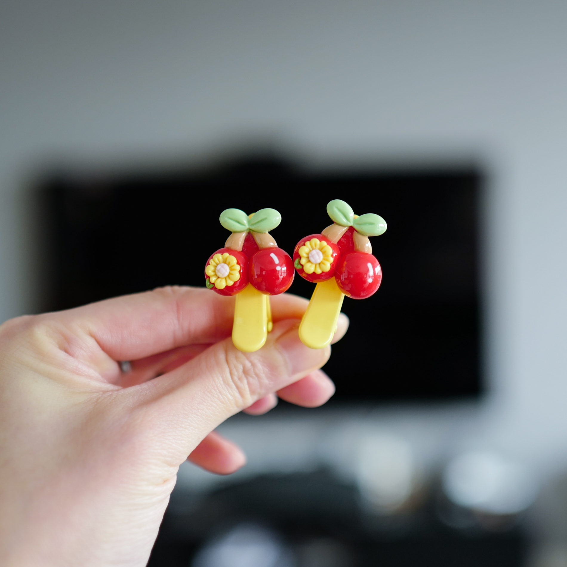 清新春夏花朵水果儿童小号亮面碎发夹婴幼儿安全圆头侧边夹刘海夹