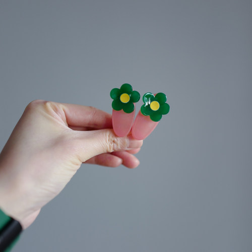 幼儿花朵圆头发夹儿童小号侧边夹