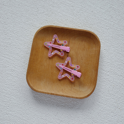 波点星星彩色夏日碎发无痕化妆夹