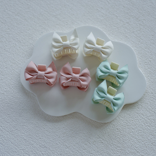 手工蝴蝶结抓夹儿童中号发抓刘海发夹捏夹侧边夹发卡头饰发饰