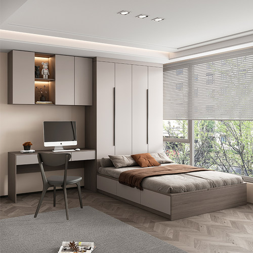 简约现代多功能衣柜床