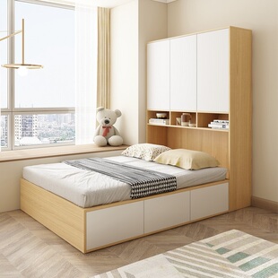 实木多层板榻榻米衣柜床多功能床柜一体组合床柜小户型卧室儿童床