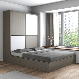 榻榻米床衣柜一体卧室小户型组合套装现代简约塌塌米储物儿童床