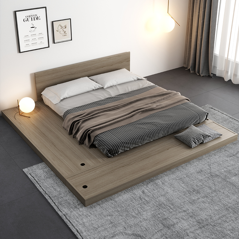 榻榻米落地床日式侘寂风双人床