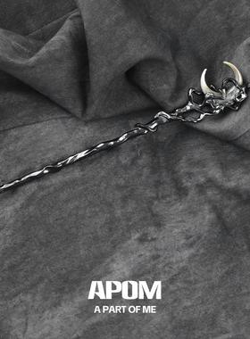 苍月系列黑色发簪原创新中式国风辣妹月亮发饰小众冷淡风