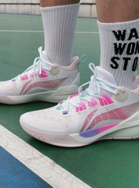 李宁2022年夏新款音速10TD团队版樱花缓震耐磨实战篮球鞋ABPS015