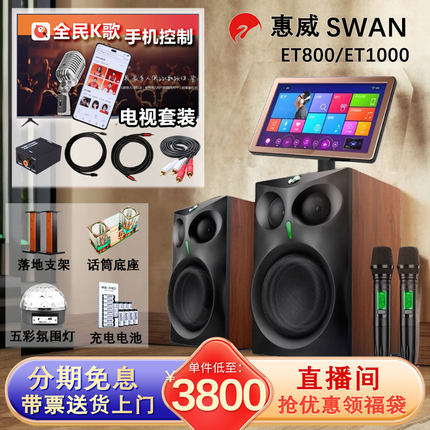 惠威ET800/ET1000家庭大功率有源ktv双话筒5.0蓝牙音箱卡拉OK音响