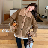 【档口有货】加厚羊羔毛皮毛一体外套2D122-2758-P205控298，女装短外套，2D122