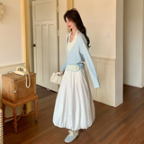 【档口有货】假两件针织+花苞裙2D122-2807-P185控298，女装套装/套裙，2D122